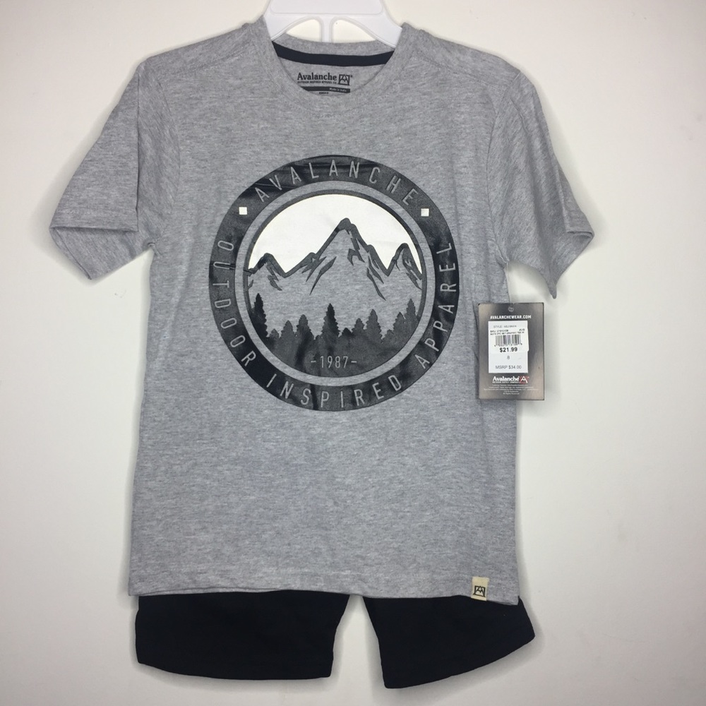 Avalanche 2Piece Set Kid Size 8 Shirt & Shorts